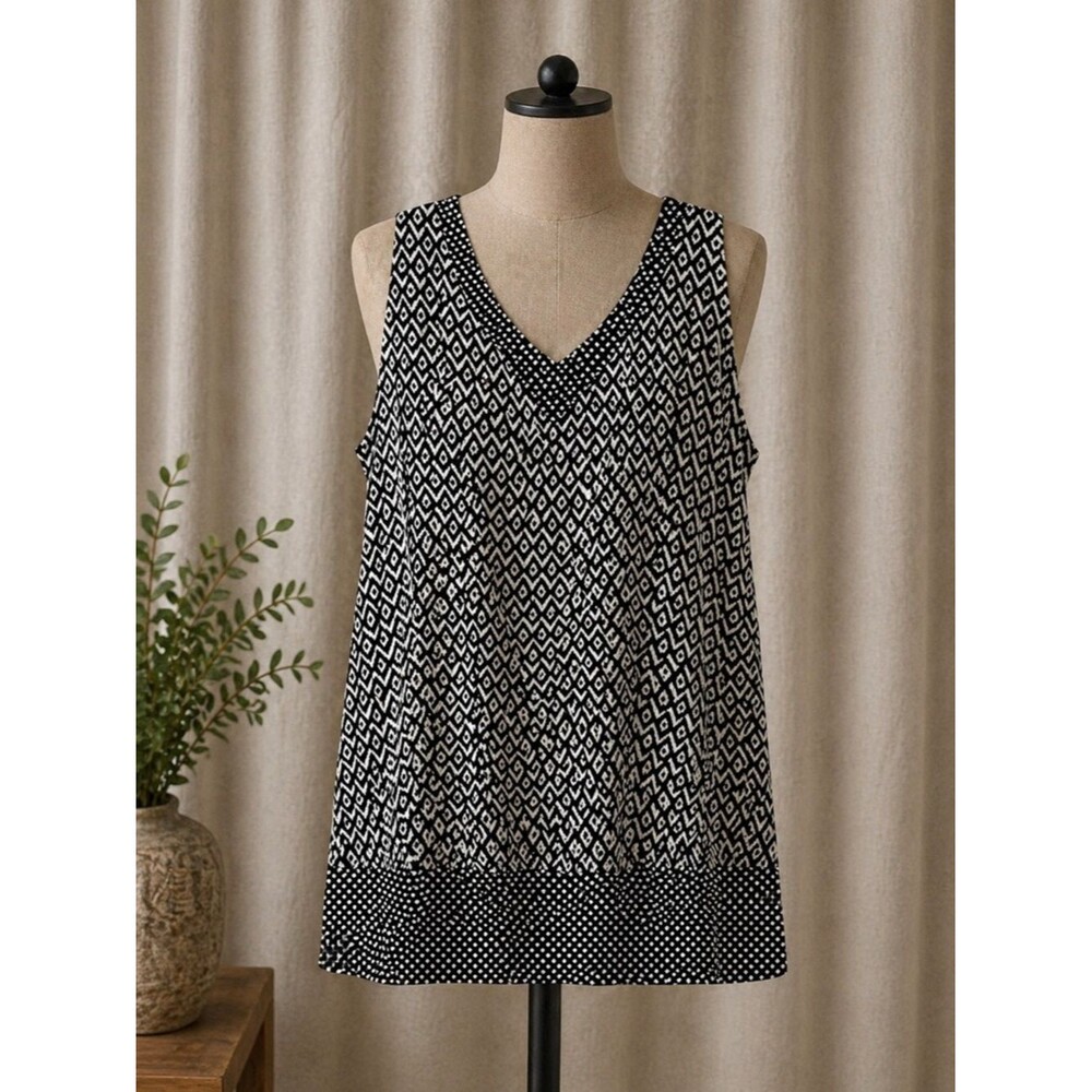 Cynthia Rowley Geometric‎ Pattern Sleeveless Top Size Medium